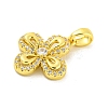 Brass Micro Pave Clear Cubic Zirconia Pendants KK-P263-06B-G-2