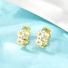 Brass Enamel Hoop Earrings X-EJEW-S277-01G-1