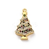 Christmas Series Brass Micro Pave Cubic Zirconia Pendants KK-Q010-01G-05-1