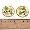 Plating Brass & Transparent Epoxy Resin & Dried Flower Pendants RE-CBAA153-06D-3