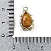 Natural Tiger Eye Faceted Pendants G-M431-16G-08-3