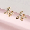 Brass Cubic Zirconia Hoop Earrings EJEW-Q014-39G-5