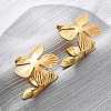 Flower with C-Shaped 304 Stainless Steel Stud Earrings for Women EJEW-A131-01C-G-1