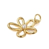Rack Plating Brass & Clear Cubic Zirconia  Pendants KK-S372-18G-2