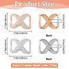 4Pcs 2 Colors Alloy Rhinestone Bowknot Corner Knotted Buckles FIND-GF0005-32-2