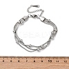 Stainless Steel Multi-strand Ball Bracelets BJEW-L687-01P-4