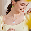 28Pcs 7 Colors Crackle Baking Paint  Glass Pendants PALLOY-TAC0185-8