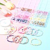 648Pcs 24 Styles Frosted Baking Paint Crackle Glass Beads with Glitter Powder DGLA-FS0001-12-9