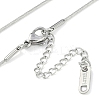 304 Stainless Steel Round Snake Chain Necklaces NJEW-Z044-01P-3