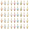 100Pcs 10 Colors Glass Pendants PALLOY-YW00100-2