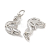 Rack Plating Brass Micro Pave Clear Cubic Zirconia Charms KK-U030-15P-2