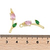 Rack Plating Brass Micro Pave Cubic Zirconia Pendants KK-R166-09G-04-3
