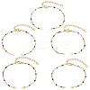 10Pcs 5 Colors 304 Stainless Steel Enamel Oval Link Chain Bracelet Makings AJEW-GO00045-1