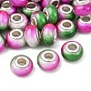 Two Tone Opaque Resin Rondelle European Beads RESI-Z046-02A-1