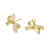 Brass Micro Pave Cubic Zirconia Earrings for Women EJEW-E306-01G-03-2