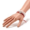 Natural Crackle Quartz & Lava Rock Braided Bead Bracelets Set BJEW-JB07212-03-6