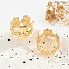 Flower Brass Cuff Rings for Women RJEW-B119-14G-01-3
