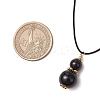 Natural Black Onyx(Dyed & Heated) Gourd Pendant Necklaces NJEW-JN05246-01-3