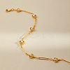 Teachers' Day Apple Brass with Plastic Pearl Bead Link Chain Anklets for Women FS-WG6989F-01-5