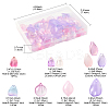 100Pcs 10 Styles Transparent Spray Painted Glass Pendants GLAA-FS0002-16-4