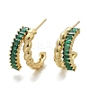 Twist Brass Micro Pave Cubic Zirconia Stud Earrings EJEW-M082-16G-01-3