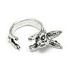 Adjustable Alloy Bunny Cuff Finger Rings RJEW-S038-069-2