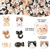100Pcs Cat & Fish Resin Cabochons MRMJ-CJ0001-40-3