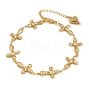 304 Stainless Steel Cross Link Chain Bracelets BJEW-D359-13A-G-2