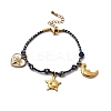 304 Stainless Steel Rhinestone Charm Bracelets for Women BJEW-Z142-03G-2