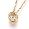 Brass Micro Pave Cubic Zirconia Pendant Necklaces NJEW-O108-29G-2