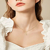 1pc Brass Chain & 304 Stainless Steel Letter Pendant Necklaces NJEW-LP0001-40Q-G-4