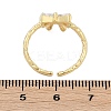 Rack Plating Brass Micro Pave Clear Cubic Zirconia Cuff Rings for Women RJEW-M028-55G-3