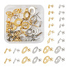 48Pcs 12 Styles 201 Stainless Steel Stud Earring Findings EJEW-TA0001-06-1