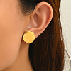 Elegant Irregular 201 Stainless Steel Flat Round Stud Earrings EV2477-1