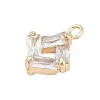 Rack Plating Brass with Cubic Zirconia Pendants LS-KK-Q018-05G-2