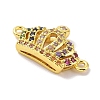 Real 18K Gold Plated Brass Micro Pave Cubic Zirconia Connector Charms X-KK-L209-045G-01-2