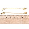 304 Stainless Steel Chain Extender with Flat Round Charms STAS-G383-05G-3
