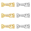 6 Sets 2 Color Brass Micro Pave Cubic Zirconia Fold Over Clasps KK-FH0002-32-1