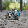 Oval Alloy with Glass Finger Rings FS-WG0E890-02-4