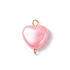 Opaque Acrylic Heart Links Connector Charms PALLOY-JF04282-01-2