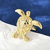 Sea Turtle Brass Cuff Rings for Women RJEW-A059-06G-5