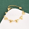 304 Stainless Steel Heart Link Chain Bracelets for Valentine's Day Gift BJEW-D359-17D-G-1