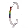 Rainbow Pride Cuff Bangle BJEW-F419-154P-2