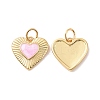 Heart Brass Enamel Pendants X-KK-G435-07G-02-1