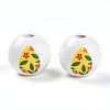 Easter Theme Printed Wood Beads WOOD-T032-22O-3