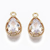 Brass Micro Cubic Zirconia Charms KK-N231-176-NF-1