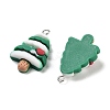 Christmas Theme Opaque Resin Pendants RESI-N039-97-1