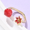 Brass with Enamel Cuff Open Rings for Women LS-RJEW-Q019-01B-G-3