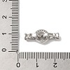 Rack Plating Brass Micro Pave Clear Cubic Zirconia Fold Over Clasps KK-A222-04C-P-3