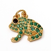 Brass Micro Pave Green Cubic Zirconia Pendants KK-I668-40-2